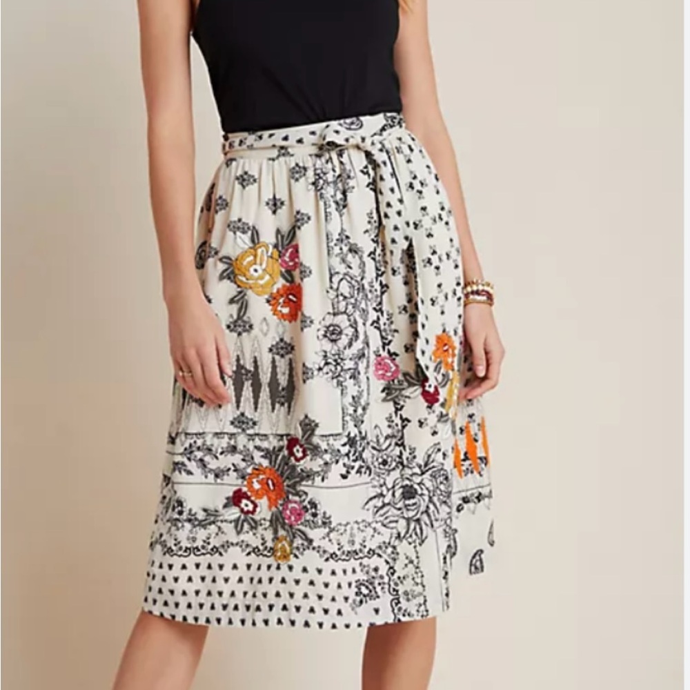 Anthropologie Devi Embroidered Skirt NWT, Size Small
